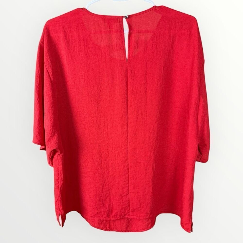 VINCE CAMUTO Red Split Flutter Sleeve Blouse | XL - image 2